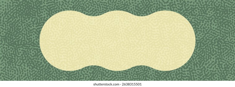 Vintage banner in green polka dots, space for text in the center.