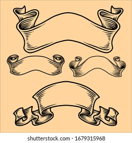 vintage banner illustration vector design pack