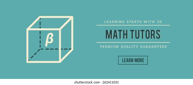 vintage banner for math tutors, vector illustration