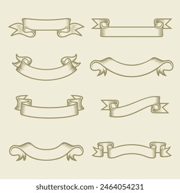 vintage banner. ribbon, banner board, place to write text.