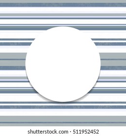 Vintage banner. Round frame on striped seamless background.