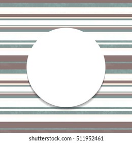 Vintage banner. Round frame on striped seamless background.