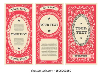 Vintage banner template. Design elements for poster, emblem, sign, label. Vector illustration