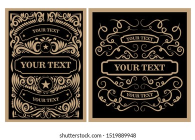 Vintage banner template. Design elements for poster, emblem, sign, label. Vector illustration