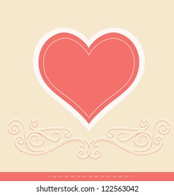 Vintage banner, Vector love element.