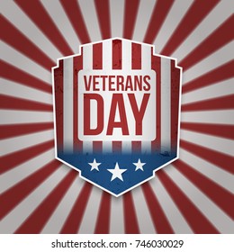 Vintage Banner with Veterans Day Text