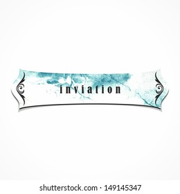 Vintage Banner. Website design elements. Romantic love frame. Crumpled paper sticker.