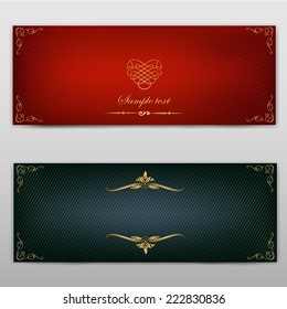 Vintage banners blue and red - vector illustration