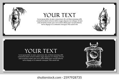 Vintage banners hand draw background illustration Design