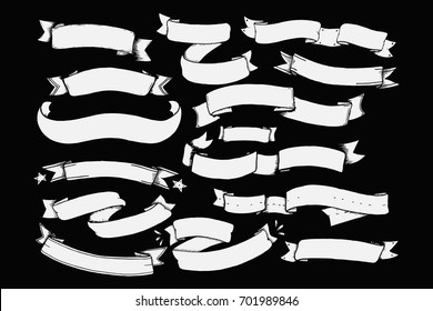 Vintage Banners Set - Set of vintage ribbons. Each object is grouped for easy editing. Vector