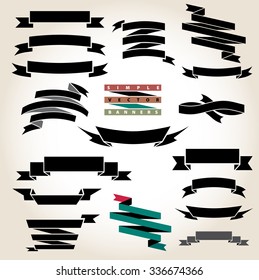 Vintage banners set vector illustration.
