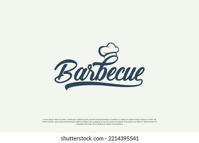 Vintage barbecue and grill logo design template.