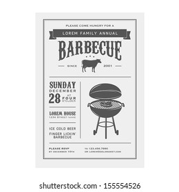 Vintage barbecue invitation