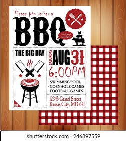 Vintage barbecue invitation card