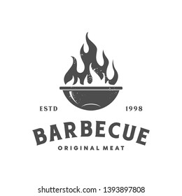 vintage barbecue logo and illustration