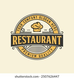 Vintage Barbecue logo premium badge templates. hand down logo, label, emblem, steak house, BBQ, restaurant-menu, restaurant, grill, meat shop. Vector retro vintage illustration.