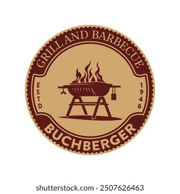 Vintage Barbecue logo premium badge templates. hand down logo, label, emblem, steak house, BBQ, restaurant-menu, restaurant, grill, meat shop. Vector retro vintage illustration.