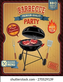 Vintage barbecue poster design