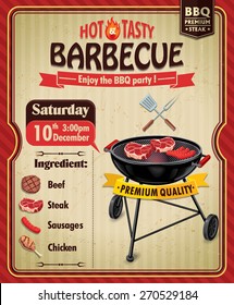 Vintage barbecue poster design