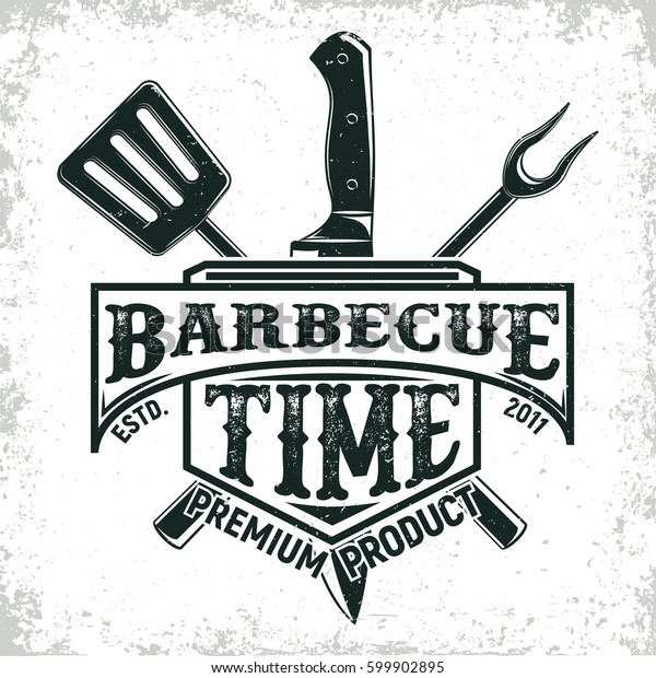 Vintage Barbecue Restaurant Logo Design Grange Stock Vector Royalty Free