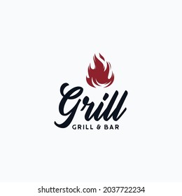 Vintage barbecue steak grilled logo