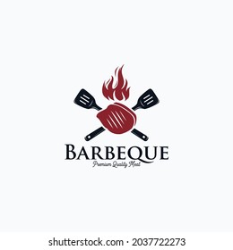 Vintage barbecue steak grilled logo