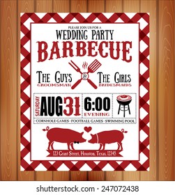 Vintage Barbecue wedding invitation card