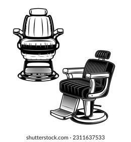 Vintage barber chair vector illustration. Perfect for barbershop logos, posters, and promotional materials