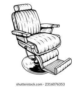 Vintage barber chair vector illustration. Perfect for barbershop logos, posters, and promotional materials