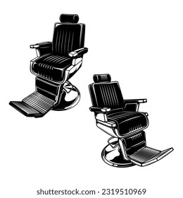 Vintage barber chair vector illustration. Perfect for barbershop logos, posters, and promotional materials