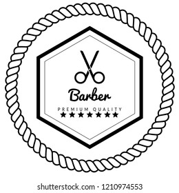 vintage barber emblem, label, badge, logo, icon.