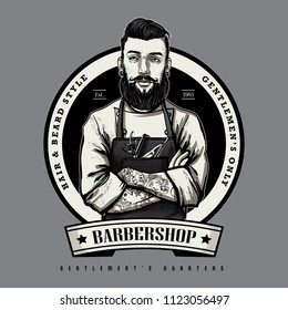 vintage barber logo design