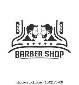 vintage barber logo design for men
