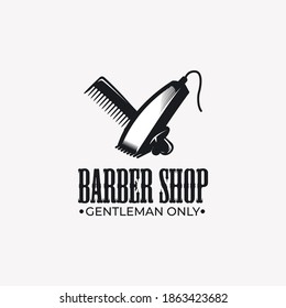 Vintage barber logo design template