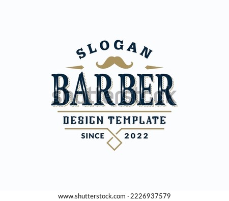 Vintage Barber Logo Design Template