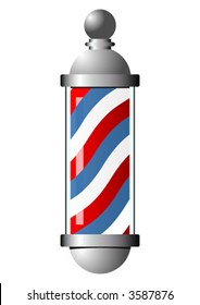 Vintage Barber Pole Over White Background