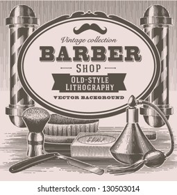 Vintage Barber Shop Background