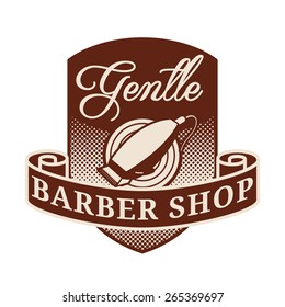 Vintage barber shop badge/label.
