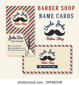 Vintage Barber Shop Business Name Card Template.