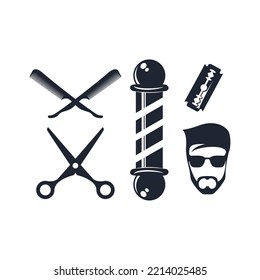 vintage barber shop elements template