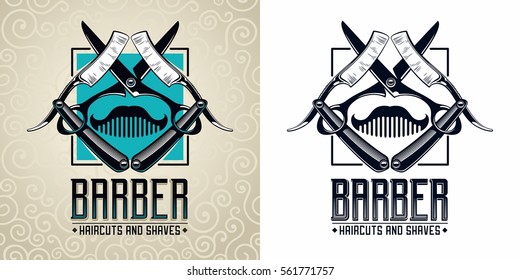 Vintage barber shop logo