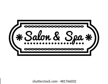 Vintage barber shop logo and beauty spa salon badge. Vector element. Isolated icons on white background