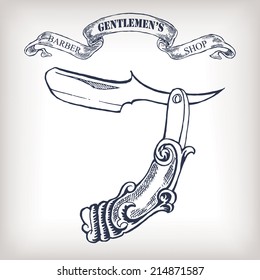 Vintage barber shop logo graphics and icon vector illustration