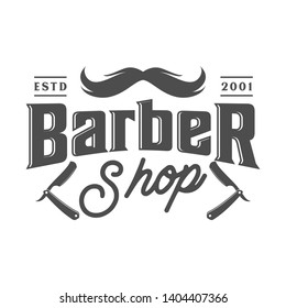 vintage barber shop logo and illustration