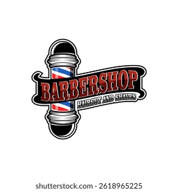 Vintage barber shop logo illustration with simple concept