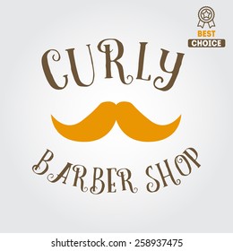 Vintage barber shop logo, label, badge, print and design element 