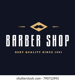 Vintage barber shop logo, labels, badges and design element