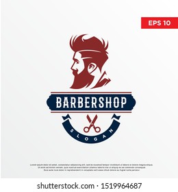 vintage barber shop logo, modern template icon design