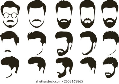 vintage barber shop logo set