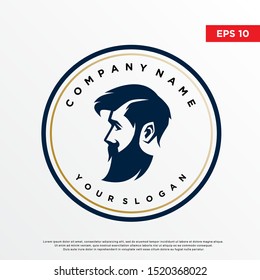 vintage barber shop logo, template icon design